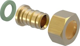 Uponor Verschraubung Q&E PL 16xR 1/2 IG, flachdichtend, Messing