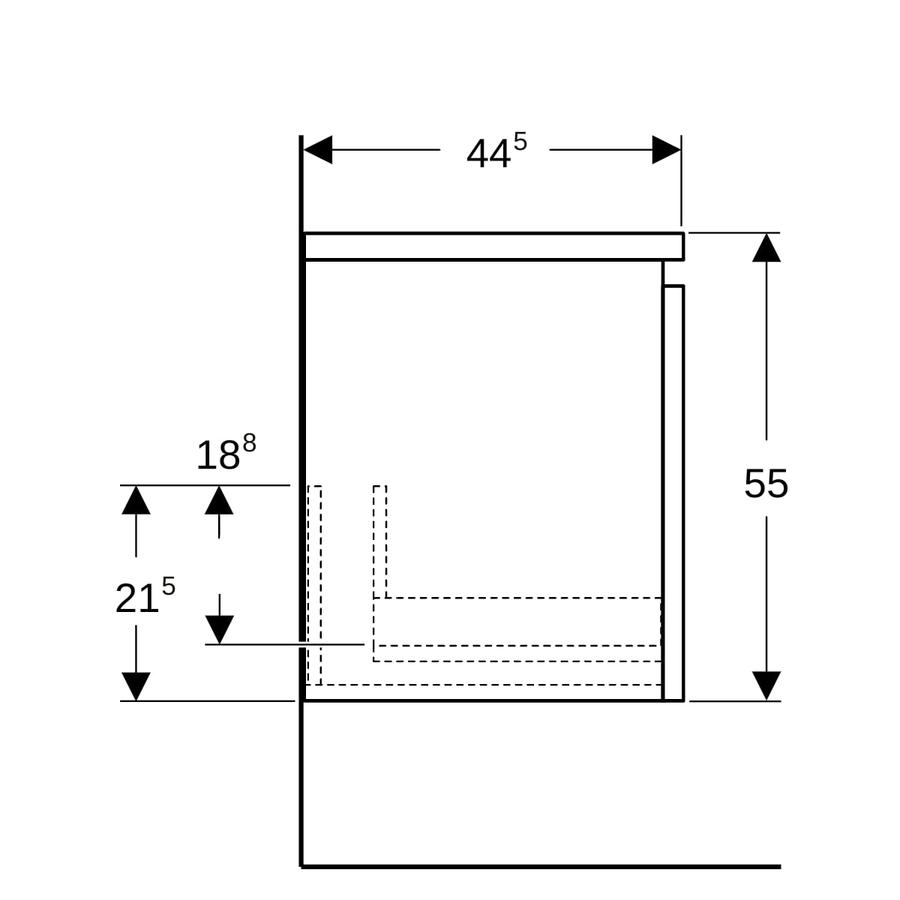 Artikelbild 8 des Artikels „Geberit Seitenschrank Renova Plan 40x55x44,5cm, 1 Lade, la., lackiert matt lava, lackiert matt“