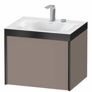 DU WTU XViu / Viu, 1 Ausz, 503x600x480mm 2 HL, schw. m/ bas. matt,Ra. B2 ES Nussb