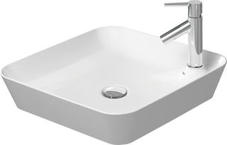 Duravit Aufsatz-Waschbecken Cape Cod 46x46cm, m HL, A.insel, o. ÜL, we s-matt