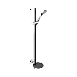 Keuco Brause-Set IXMO chrom/schwarzgrau, m Abl., Roset. eckig