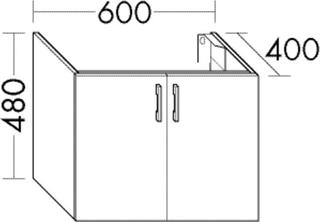 Burgbad Waschtischunterschrank Diago 80x48x40cm, Marm Dek. Naturgrau, 2 Türen