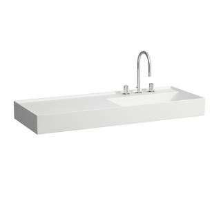 Laufen Waschtisch KARTELL 120x46, Abl. li, o. ÜL, 1 Hahnl., we. ma