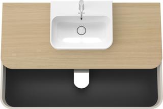 DU WTU HappyD2+ wandh.,408x1300x550mm 2SK, nordic weiß sdmf.ASB ES Nussb WBL