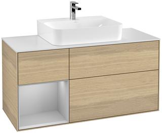 V&B WT-Unterschrank Wandbel. Finion 120cm, Pl wh. m, Reg li lig Gr m, Oa ven
