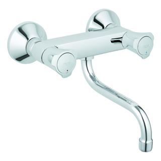 GROHE Wand-SpT-Zweigriffarmatur Costa 1/2", A 200mm, Metallgriffe, isol, ch