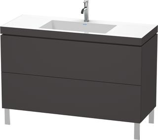 Duravit WT-Unterschrank c-bonded L-Cube 120x48cm, 1 HL, gra matt, 2 Ausz., steh.