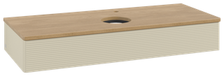 V&B WTU m F-Struktur -Beleuchtg. Antao 120x19x50cm, HL, WBP hon. Oa, si G m Lac