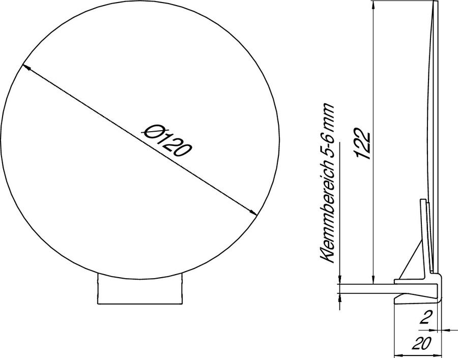 Artikelbild 2 des Artikels „EMCO Rasier-/Kosmetikspiegel Pure d 120mm, aufst., Ver. 3-f, f Glas 5-6mm Vergrößerung 3-fach, für Glasablagen 5-6 mm“