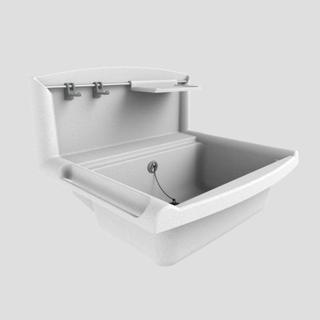 Sanit Funktionsbecken multiset 55x45cm, Gra, m Spritzsch-rückw. u Abl