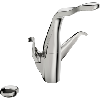 Hansa Spt-Elek-Arm. ALESSI Swan by HANSA schwenkb., Ausl. 181mm, Hybridfkt., chr
