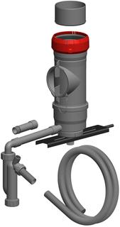 ATEC Kontroll-Rohr PolyTop DN 110, mit Kondensatablauf, Bajonett