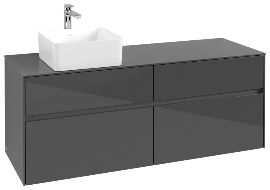 Artikelbild 2 des Artikels „V&B Waschtischunterschrank Collaro 140x54,8x50cm, WT links, glossy grey glossy grey“
