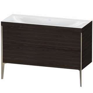 DU WTU XViu/Viu, 2 Ausz, 610x1200x480mm o.HL,champ.matt/nussb. geb,Ra. 69 ES Ah.