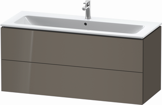 DU WTU wandh. L-Cube 481x1220x550mm 2 SchKa,f.233612,flannel grey hgl ES Nussb
