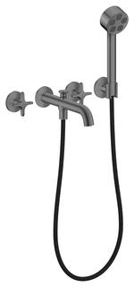 hansgrohe 3-Loch-Wannen-Armatur Axor One UP, A 220mm, m HB, m Kr., brush. bla vc