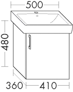 FORMAT Design Waschtisch-Unterschrank 410x360x480mm, F Dek. cappucc., 1 T. re