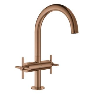 GROHE Waschtisch-Zweigriff-Armatur Atrio 1/2", L, m KrG, P-o Abl 1 1/4", w ss ge