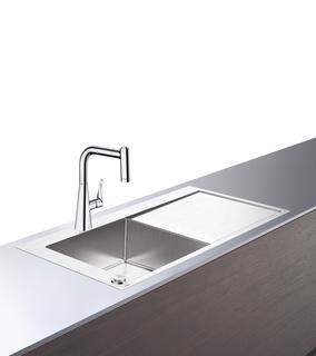 hansgrohe Spülencombi Select C71-F450-11 1045x510mm, 1 Beck. li, Abtropffl., chr