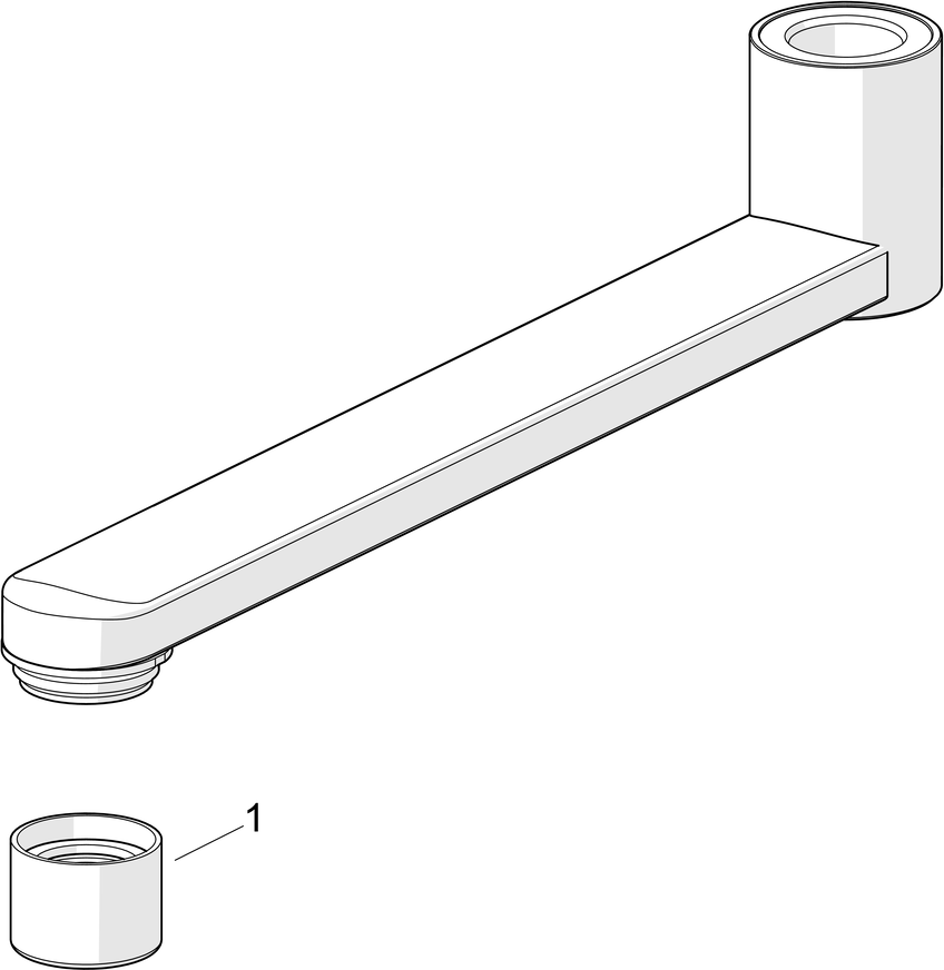 Artikelbild 3 des Artikels „Auslauf HANSACLINICA chrom, Ausladung 300mm, schwenkbar chrom“