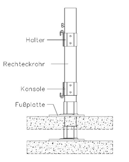 Zehnder Standkonsole STF 1, H:1160mm, m Fuß, o FBT, we R 9016