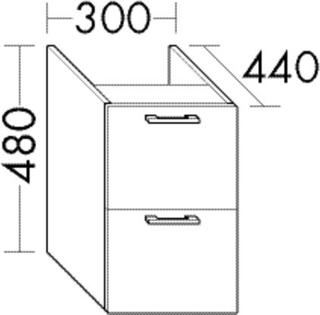 Burgbad Unterschrank Diago 60x48x44cm, Dunkelgrau Matt, 2 Auszüge