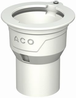 ACO Bodenablauf Passavant DN 100, Rand, senkr, Guss, weiß epoxiert