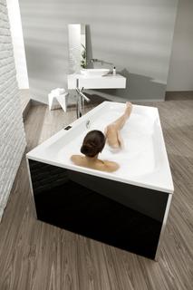 Hoesch Badewanne Thasos Trapez weiß, 150x100cm, 200 l, linke Ausführung