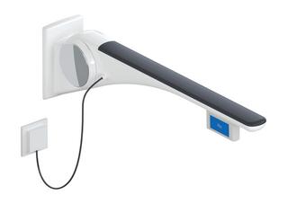 HEWI Stützklappgr 802 LifeSystem Basic 900, we hgl/anthr ma, Spülausl., links