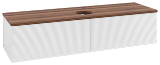 V&B WTU m F-Struktur -Beleuchtung Antao 160x50cm, HL, WBP w. wal, glo wh. Lac