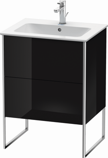 DU WT-Unterbau XSquare, 2 Auszüge, bod. 832x610x478mm, Schwarz hgl. ES Nussb