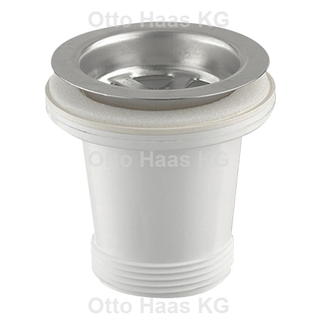HAAS Universal-Ablaufventil 1 1/2", f Spülbecken, Polypropylen, weiß