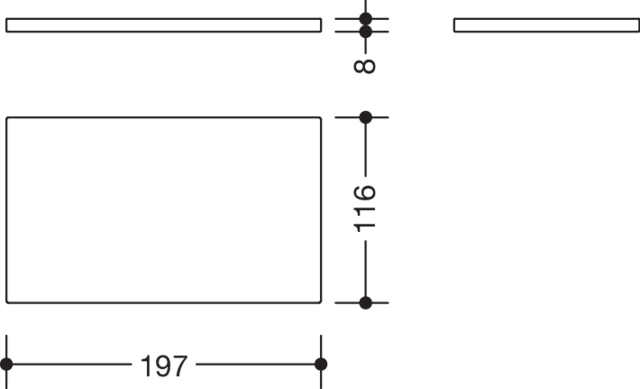 Artikelbild 3 des Artikels „HEWI Glasplatte 477 197mmx115mmx8mm, Klarglas 197 mm x 115 mm x 8 mm“