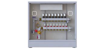 Danfoss Wohnungsstation UnoFloor Comfort 7 HK, Mont li, UP, mit Tür und Rahmen