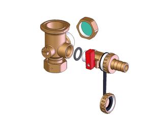 FL Kugelhahn für 1 1/2" Überwurfmutter für Solar M