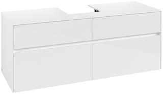 V&B Waschtischunterschrank Collaro 140x54,8x50cm, f WT mittig, glossy white