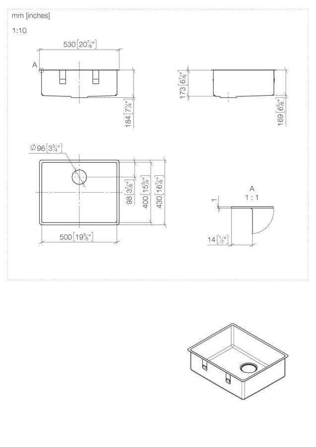 Artikelbild 2 des Artikels „Dornbracht Einbau-Becken 500x400x175mm, aufl o flächenb., ES pol. Edelstahl poliert“
