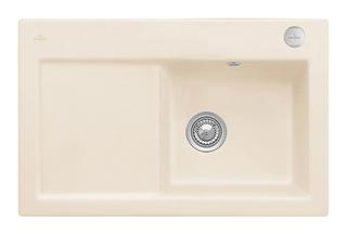 V&B Flächenbündige Spüle Subway 45 Flat m Abl.garn, Exzenterbetätigung, ivory
