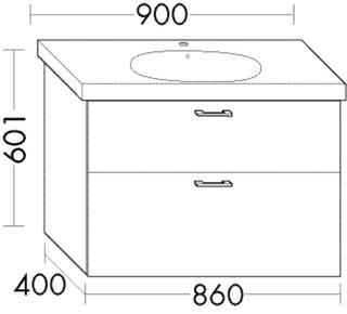 Burgbad Waschtischunterschrank Diago 86x60,1x40cm, gr Ultram., 1 Lade/1 Ausz.
