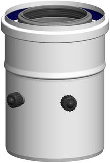 ATEC Kesselanschluss PolyClassic DN 80/125, Messöffnung gerade, PP, weiß