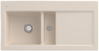 V&B Spüle Subway 60 li, m Abl.garn, Hand., ivory CeramicPlus