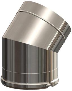 ATEC Bogen PolyClassic +Iron/White 45Grad, DN 200/265, PP, Edelstahl blank