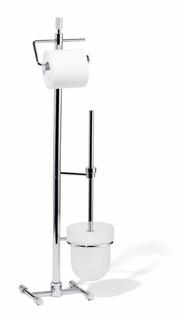Giese WC-Garnitur für Papier und Bürste, Kristallglas satiniert, 197 x 218 x 739 mm