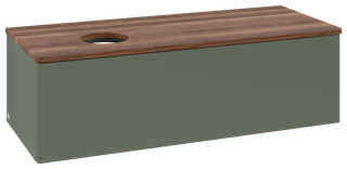 V&B WT-Unterschrank o. F-Struktur Antao 120x36x50cm, WBP w. wal, lea gre. m Lac