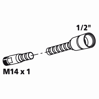 KWC Brauseschlauch vc, M14x1, Hülse 1/2", Metall, 1400mm