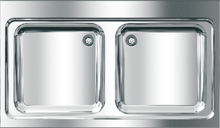 AR Gewerbespüle, MAXIMA, Edelstahl, 2 Becken, 1200x432x700 mm