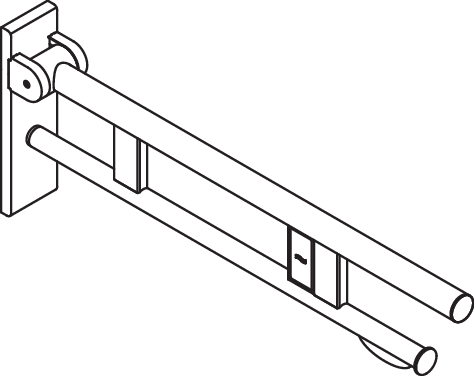 Artikelbild 2 des Artikels „HEWI Stützklappgriff System 900 Ausl 700mm, E m gs, li, WC-Paph/F-SA Ausladung 700 mm | Edelstahl matt geschliffen“