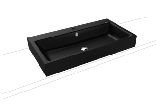 Kaldewei Aufsatz-Waschtisch PURO 3158 90x46cm, 1 Hahnl., sw, P-E, sw matt 100