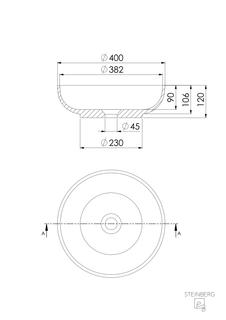 Steinberg Aufsatzwaschtisch Serie 489 d= 400x120mm, apricot