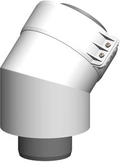 MHG Doppelrohrbogen Atec DN 60/100, 45Grad, für Abgasleitung